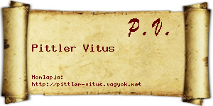 Pittler Vitus névjegykártya
